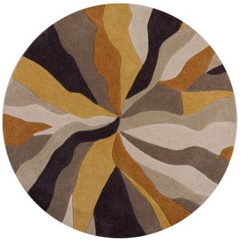 Flair Rugs koberce Kusový koberec Zest Infinite Splinter Ochre kruh - 133x133 (průměr) kruh cm Žlutá