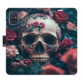 Flipové pouzdro iSaprio - Skull in Roses 02 - Samsung Galaxy A51