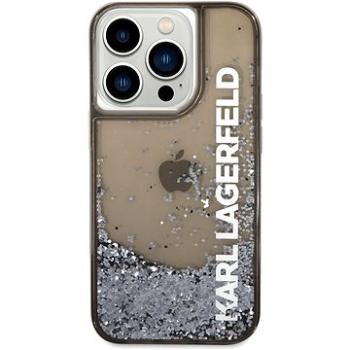 Karl Lagerfeld Translucent Liquid Glitter Zadní Kryt pro iPhone 14 Pro Black (KLHCP14LLCKVK)