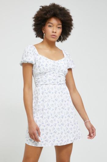 Šaty Hollister Co. bílá barva, mini