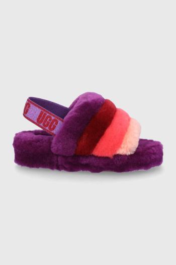 Vlněné pantofle UGG fialová barva