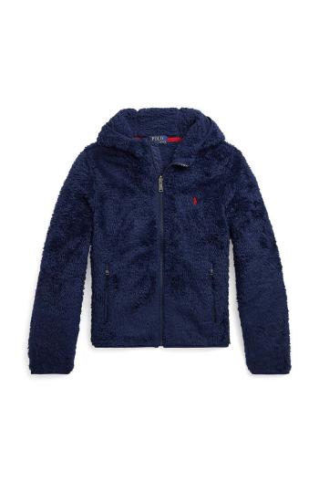 Dětská mikina Polo Ralph Lauren tmavomodrá barva, s kapucí, hladká, 323916335002