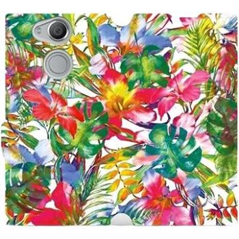 Flipové pouzdro na mobil Sony Xperia XA2 - MG07S Pestrobarevné květy a listy (5903226340828)