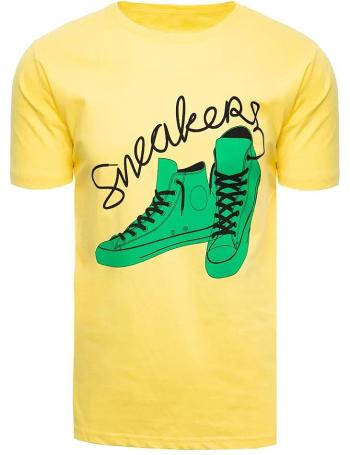 žluté tričko s potiskem plátěných bot vel. 2XL