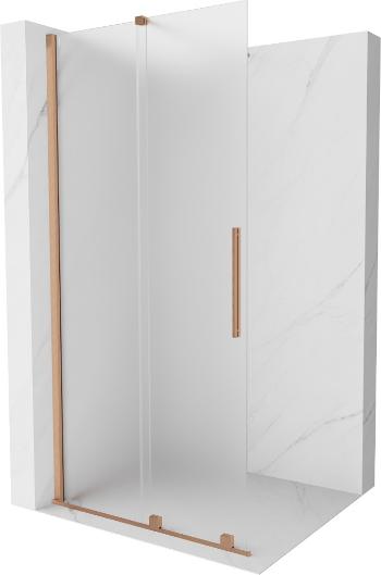 MEXEN/S Velar Sprchová zástěna posuvná Walk-in 85 x 200 cm, dekor 8 mm, měď kartáčovaná 871-085-000-33-65