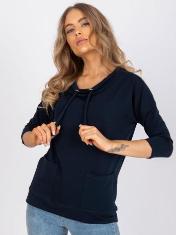 TMAVĚ MODRÁ MIKINOVÁ HALENKA LA-BZ-B586.29X-DARK BLUE Velikost: M