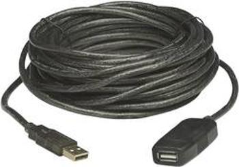 USB 2.0 prodlužovací kabel Manhattan 150248, 10.00 m, černá