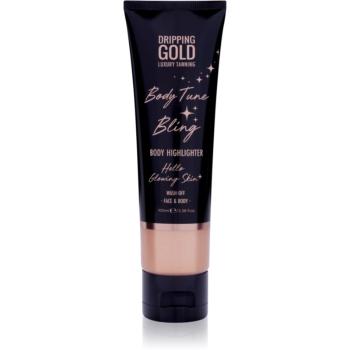 Dripping Gold Luxury Tanning Body Tune Bling krémový rozjasňovač na tělo a obličej 100 ml