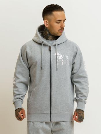 Amstaff Logo 2.0 Ziphoodie - grau/weiß - S