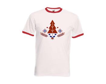 Pánské tričko s kontrastními lemy minimalistický vánoční strom