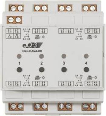 Bezdrátový spínač na DIN lištu HomeMatic, 91836, 4kanálový, 3680 W
