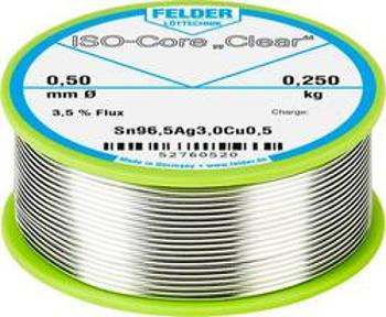 Pájecí cín Felder Löttechnik ISO-Core "Clear" SAC305, cívka, 0.250 kg, 0.5 mm