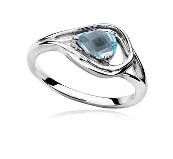 MOISS Luxusní stříbrný prsten s topazem a zirkony RG0000 60 mm