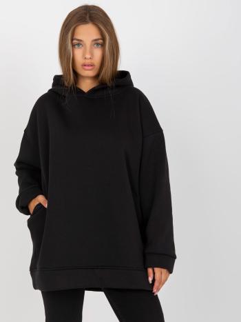 ČERNÁ OVERSIZE MIKINA RV-BL-8042.00P-BLACK Velikost: M