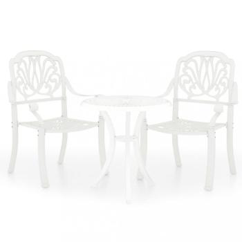 Zahradní bistro set 3 ks litý hliník Dekorhome Bílá