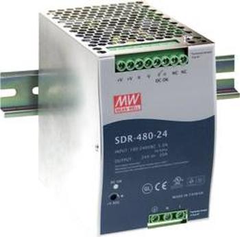 Síťový zdroj na DIN lištu Mean Well SDR-480-48, 1 x, 48 V/DC, 10 A, 480 W