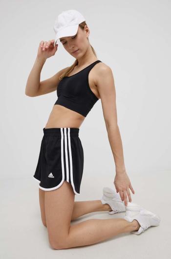 Běžecké šortky adidas Performance H59270 dámské, černá barva, s aplikací, high waist