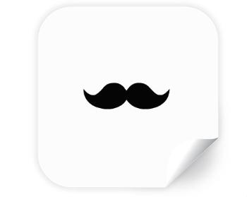 Samolepky čtverec - 5 kusů moustache