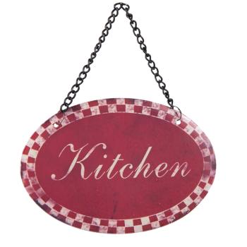 Červená závěsná cedulka Kitchen - 12*8 cm 6Y2530