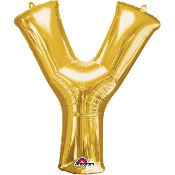 Amscan Fóliový balónek písmeno Y 86 cm zlatý