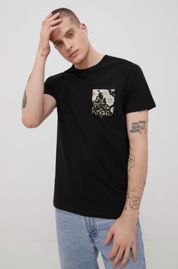 Bavlněné tričko Produkt by Jack & Jones černá barva, s potiskem