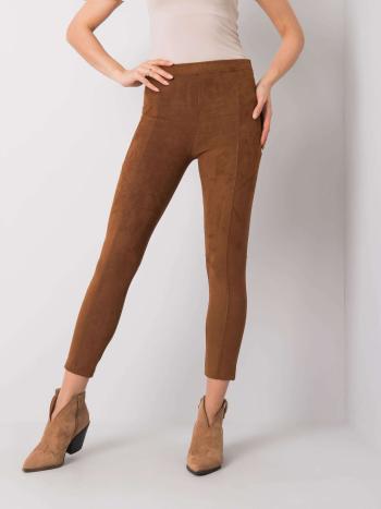 Hnědé dámské elastické legíny 217-SP-23189.41-brown Velikost: M