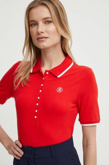 Polo tričko Tommy Hilfiger červená barva, WW0WW41288