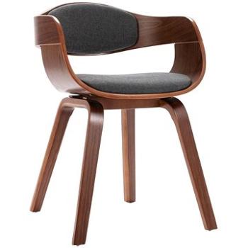 Jídelní židle 6 ks ohýbané dřevo a šedý textil (3054821)