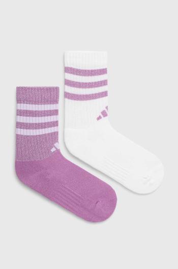 Ponožky adidas Essentials 2-pack dámské, fialová barva, IW5544