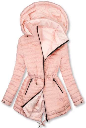 Prošívaná oboustranná parka růžová/babypink