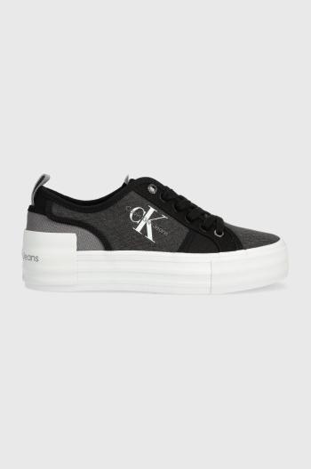 Tenisky Calvin Klein Jeans BOLD VULC FLATF LOW CS ML BTW dámské, černá barva, YW0YW01412