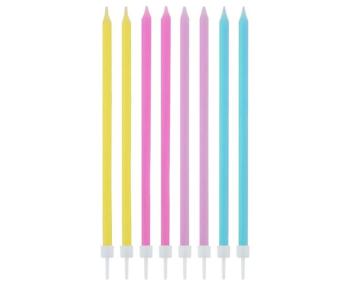 Narozeninové svíčky - pastelové dlouhé,14,5 cm 16 ks - GoDan
