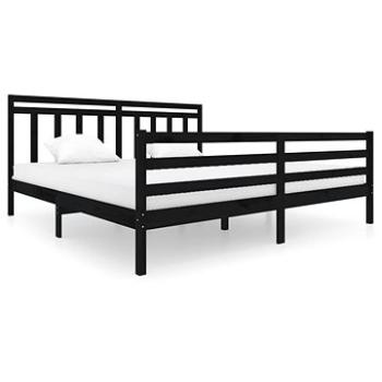 Rám postele černý masivní dřevo 200 × 200 cm, 3100678 (3100678)