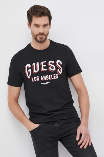 Tričko Guess pánské, černá barva, s potiskem