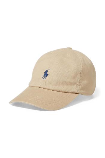 Dětská bavlněná čepice Polo Ralph Lauren béžová barva, hladká