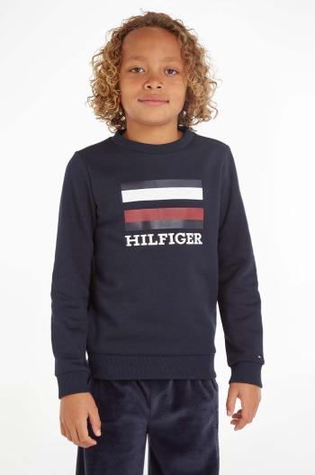 Dětská mikina Tommy Hilfiger tmavomodrá barva, s potiskem