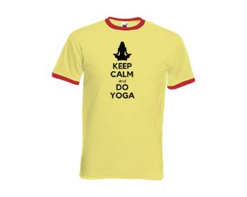 Pánské tričko s kontrastními lemy Keep calm and do yoga