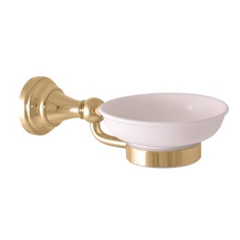 SLEZAK-RAV Mýdlenka keramická zlato Koupelnový doplněk MORAVA RETRO, Barva: zlatá MKA0300Z