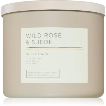 Bath & Body Works Wild Rose & Suede vonná svíčka 411 g