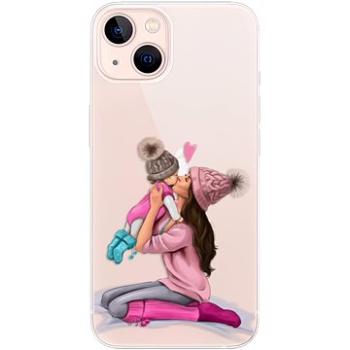 iSaprio Kissing Mom - Brunette and Girl pro iPhone 13 (kmbrugirl-TPU3-i13)