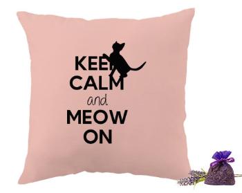 Levandulový polštář Keep calm and meow on