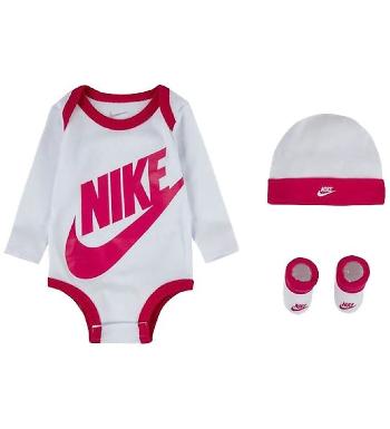 Nike futura logo ls hat / bodysuit / bootie 3pc 6-12m