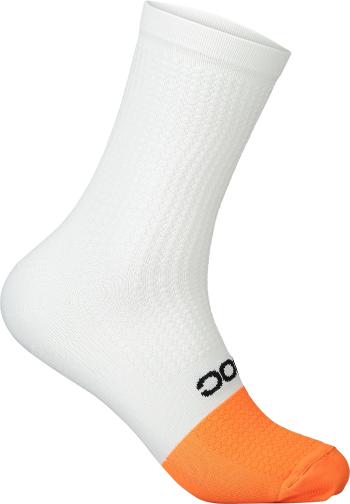 POC Flair Sock Mid - hydrogen white/zink orange 37-39