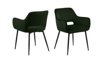 Sada 2 ks − Židle s opěrkou Ranja – zelená