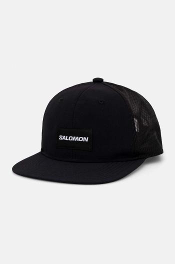 Kšiltovka Salomon TRUCKER FLAT CAP černá barva, s aplikací, LC1895000