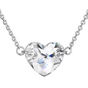 Stříbrný náhrdelník s krystaly Swarovski bílé srdce 32020.1, Bílá