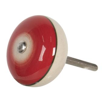 Červená kulatá úchytka ve vintage stylu Cercle – Ø 4*3 cm  64703