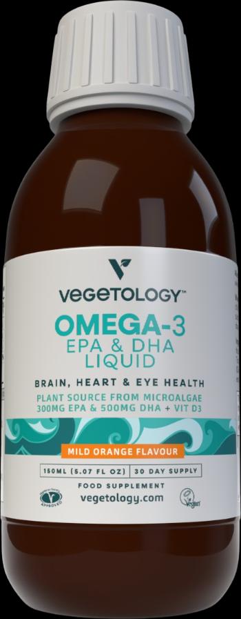 Vegetology Omega‑3 tekutý (jemná pomerančová příchuť) 150 ml