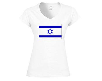 Dámské tričko V-výstřih Izrael