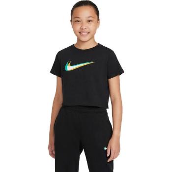 Nike NSW SS CROP TEE G Dívčí tričko, černá, velikost M